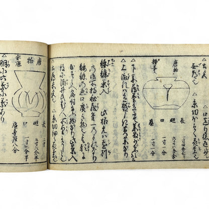 古今和漢萬寶全書 (Kokin Wakan Manpō Zensho) – Edo Period Japanese Woodblock Book – Illustrated Tea Utensil & Scholar Object Compendium – Rare Antique-B23