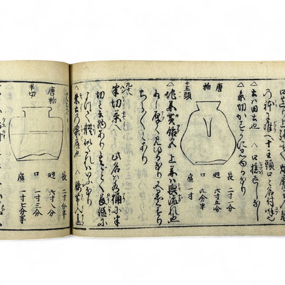 古今和漢萬寶全書 (Kokin Wakan Manpō Zensho) – Edo Period Japanese Woodblock Book – Illustrated Tea Utensil & Scholar Object Compendium – Rare Antique-B23