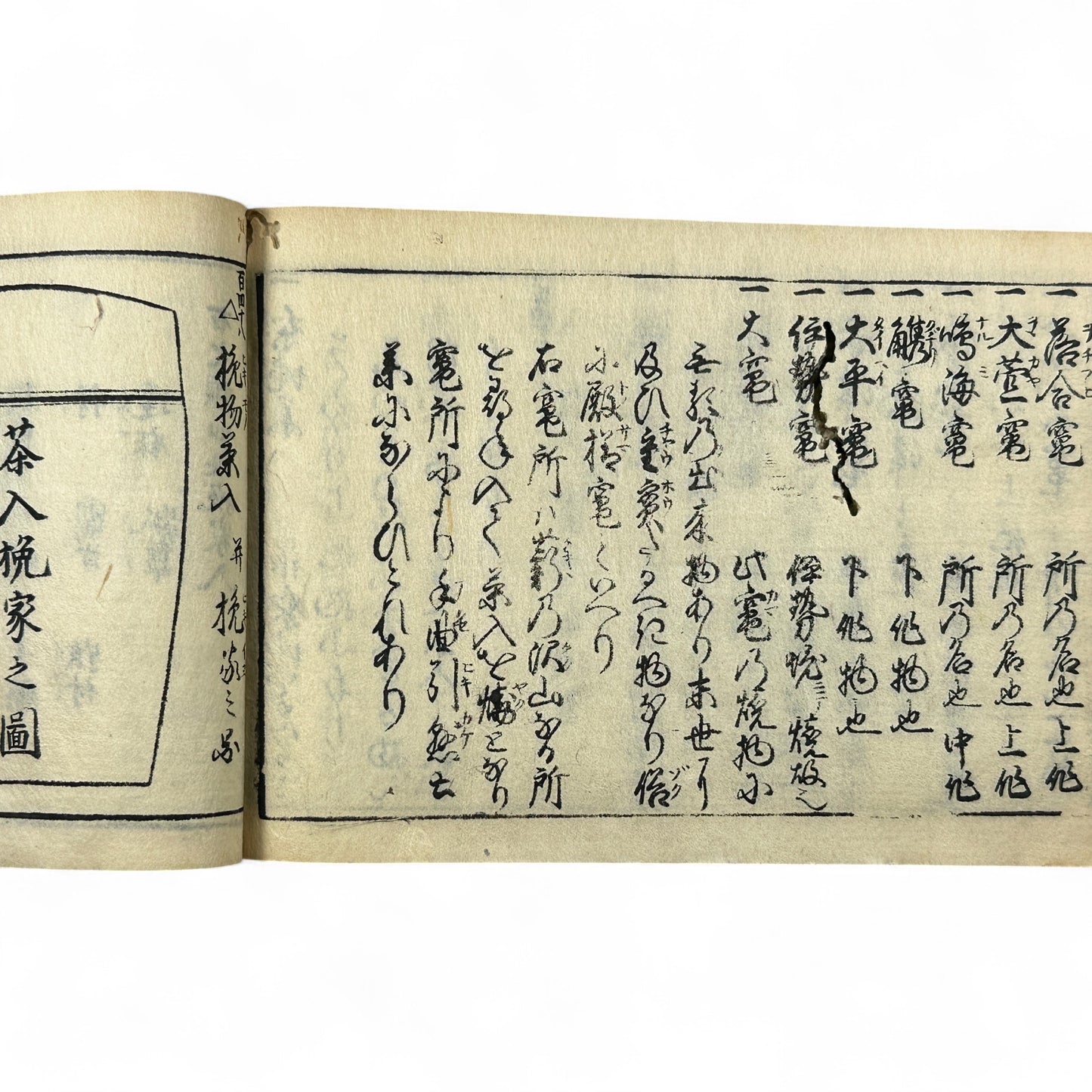 古今和漢萬寶全書 (Kokin Wakan Manpō Zensho) – Edo Period Japanese Woodblock Book – Illustrated Tea Utensil & Scholar Object Compendium – Rare Antique-B23