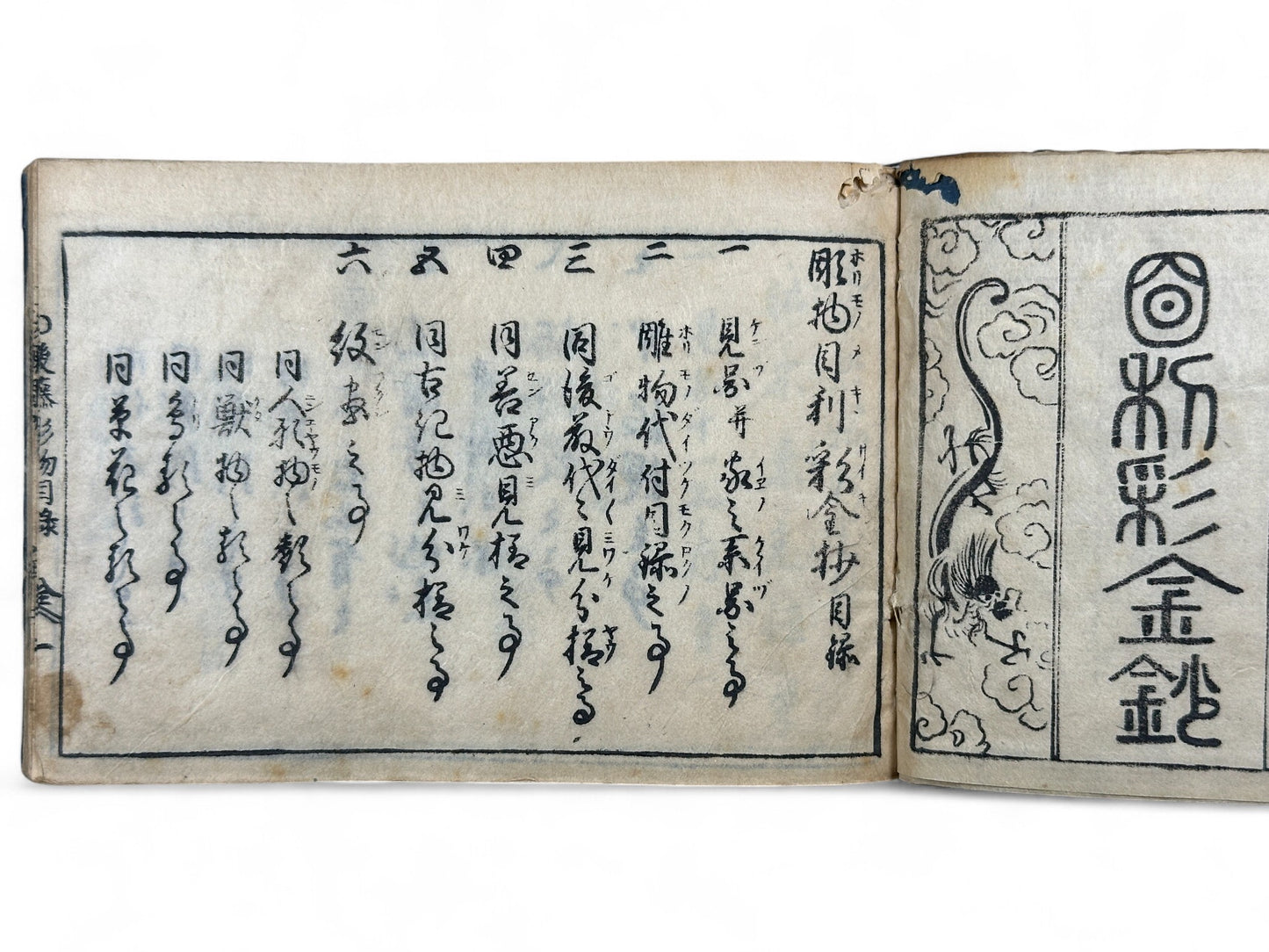 古今和漢萬寶全書 (Kokin Wakan Manpō Zensho) – Edo Period Japanese Woodblock Book – Metalwork & Crest Designs (Kamon) – Decorative Arts Encyclopedia – Rare Antique-B25