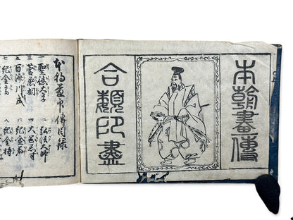古今和漢萬寶全書 (Kokin Wakan Manpō Zensho) – Edo Period Japanese Woodblock Book – Illustrated Portraits & Legendary Figures – Historical Encyclopedia – Rare Antique-B26