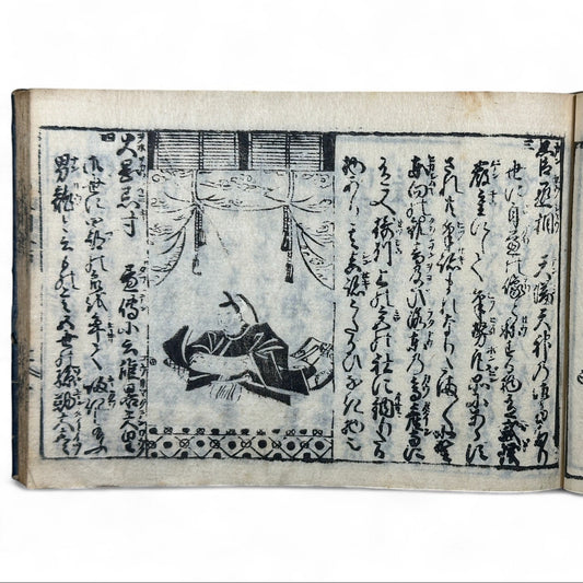 古今和漢萬寶全書 (Kokin Wakan Manpō Zensho) – Edo Period Japanese Woodblock Book – Illustrated Portraits & Legendary Figures – Historical Encyclopedia – Rare Antique-B26