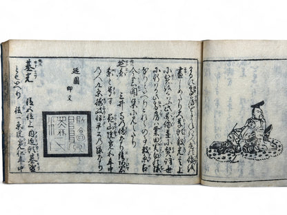 古今和漢萬寶全書 (Kokin Wakan Manpō Zensho) – Edo Period Japanese Woodblock Book – Illustrated Portraits & Legendary Figures – Historical Encyclopedia – Rare Antique-B26