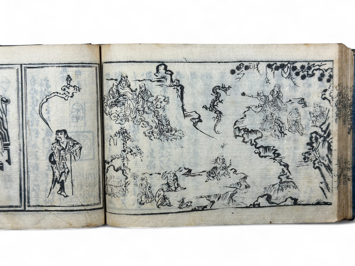 古今和漢萬寶全書 (Kokin Wakan Manpō Zensho) – Edo Period Japanese Woodblock Book – Illustrated Portraits & Legendary Figures – Historical Encyclopedia – Rare Antique-B26