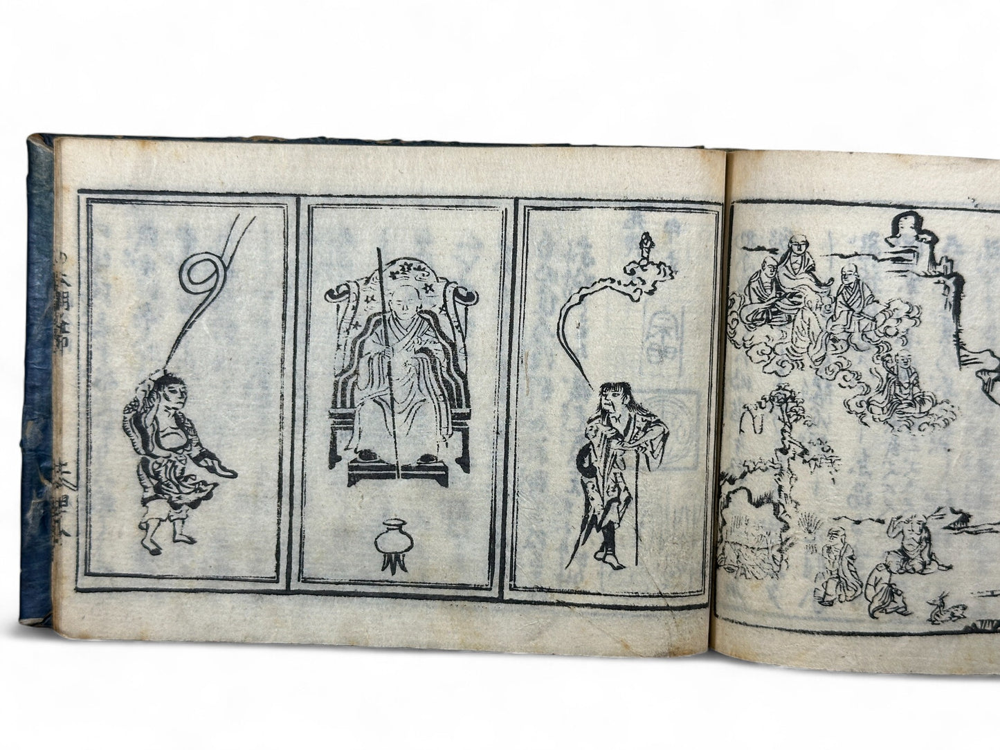 古今和漢萬寶全書 (Kokin Wakan Manpō Zensho) – Edo Period Japanese Woodblock Book – Illustrated Portraits & Legendary Figures – Historical Encyclopedia – Rare Antique-B26