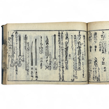 古今鍛冶系図大全 (Kokon Kaji Keizu Taizen) – Edo Period Japanese Swordsmith Genealogy Book – Katana Lineages & Blade Illustrations – Antique Woodblock Print-B28