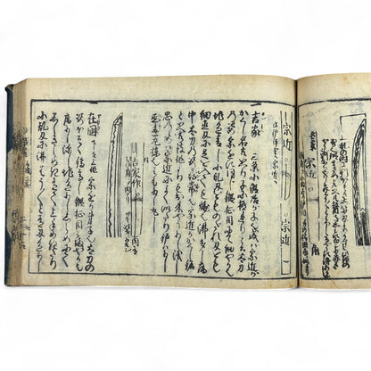 古今鍛冶系図大全 (Kokon Kaji Keizu Taizen) – Edo Period Japanese Swordsmith Genealogy Book – Katana Lineages & Blade Illustrations – Antique Woodblock Print-B28