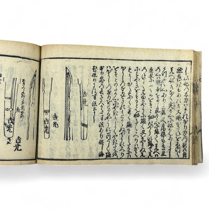 古今鍛冶系図大全 (Kokon Kaji Keizu Taizen) – Edo Period Japanese Swordsmith Genealogy Book – Katana Lineages & Blade Illustrations – Antique Woodblock Print-B28