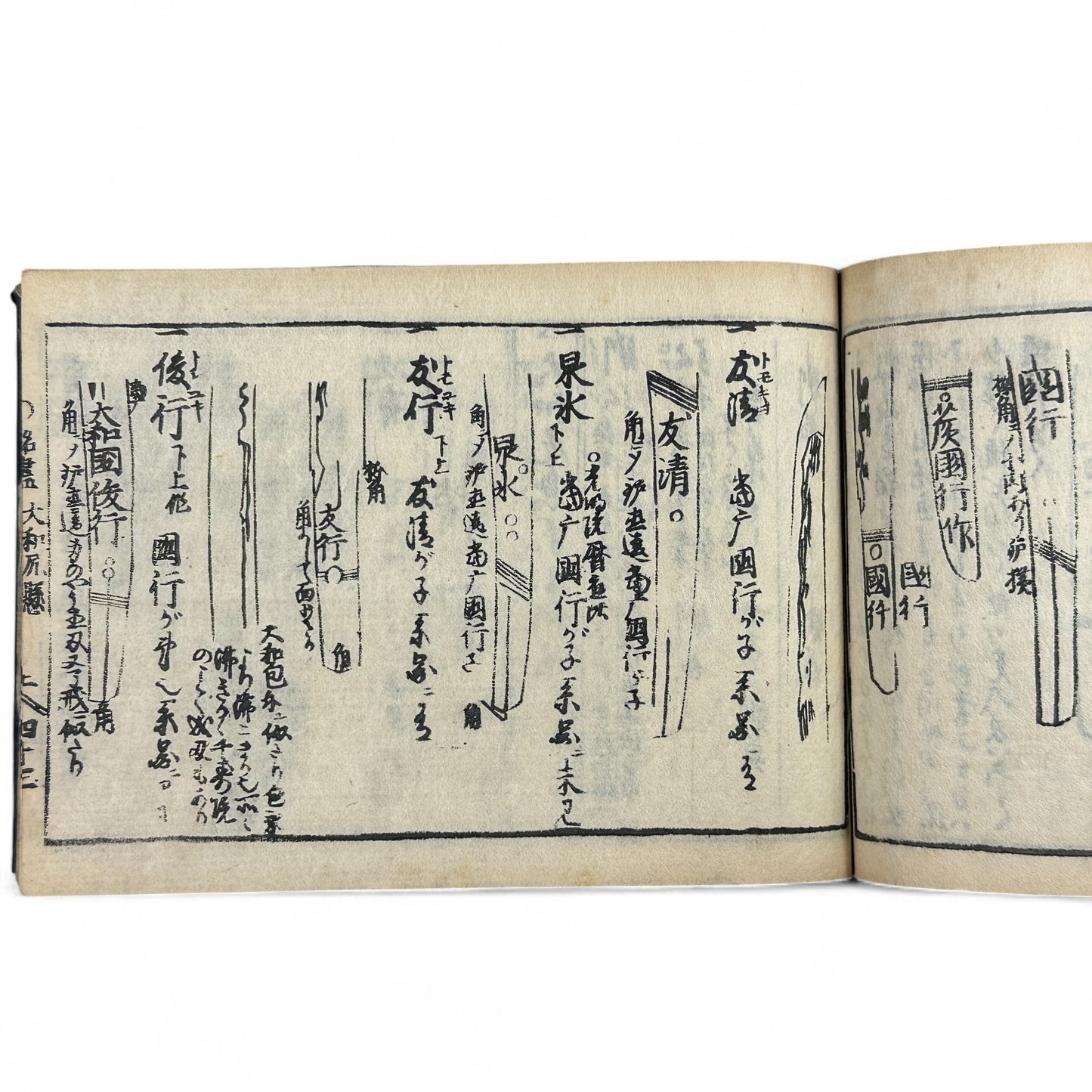 古今鍛冶系図大全 (Kokon Kaji Keizu Taizen) – Edo Period Japanese Swordsmith Genealogy Book – Katana Lineages & Blade Illustrations – Antique Woodblock Print-B28