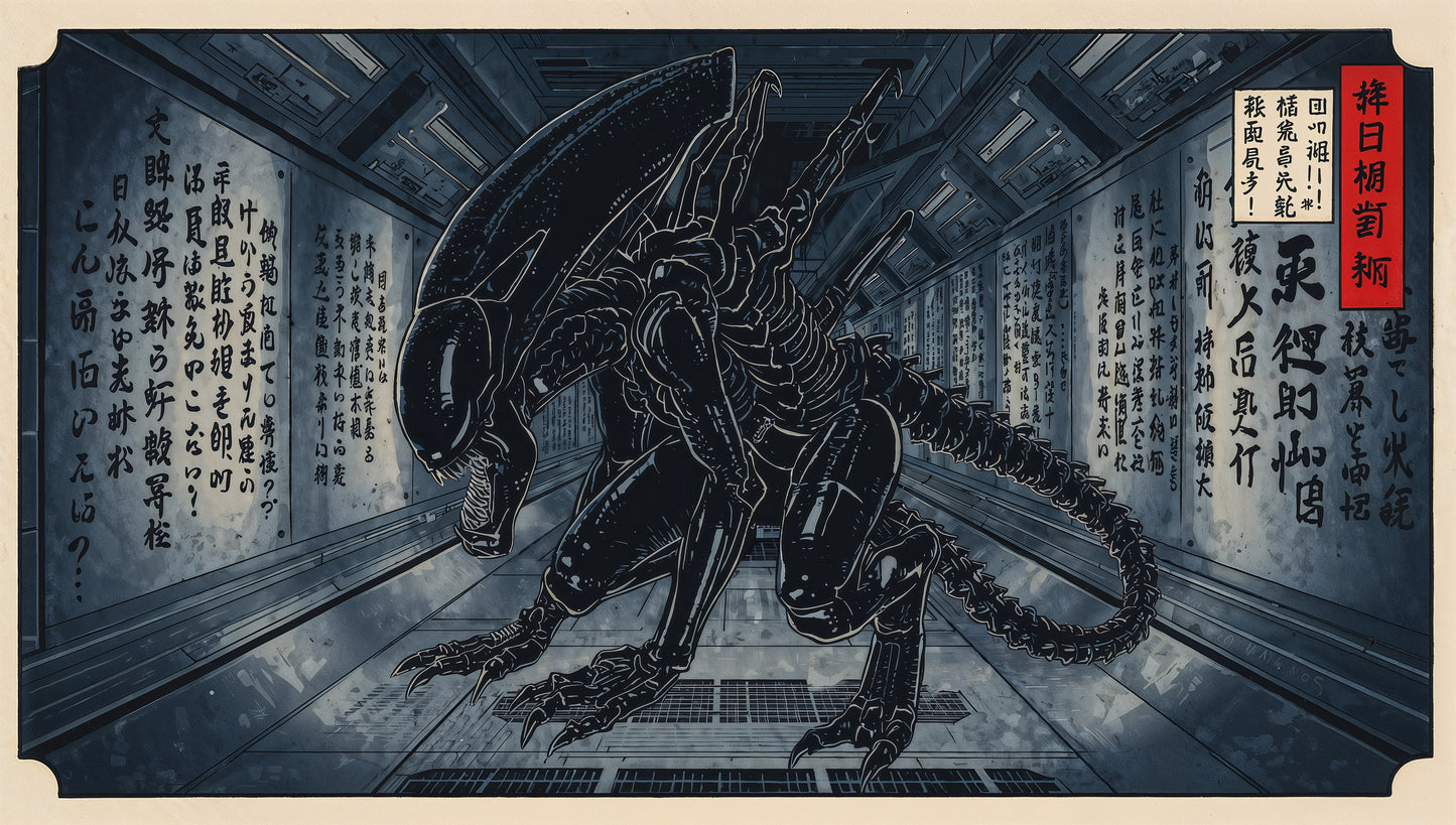 Sato Hageshi – The Corridor of No Escape – Xenomorph Alien – Signed and Numbered 1/10