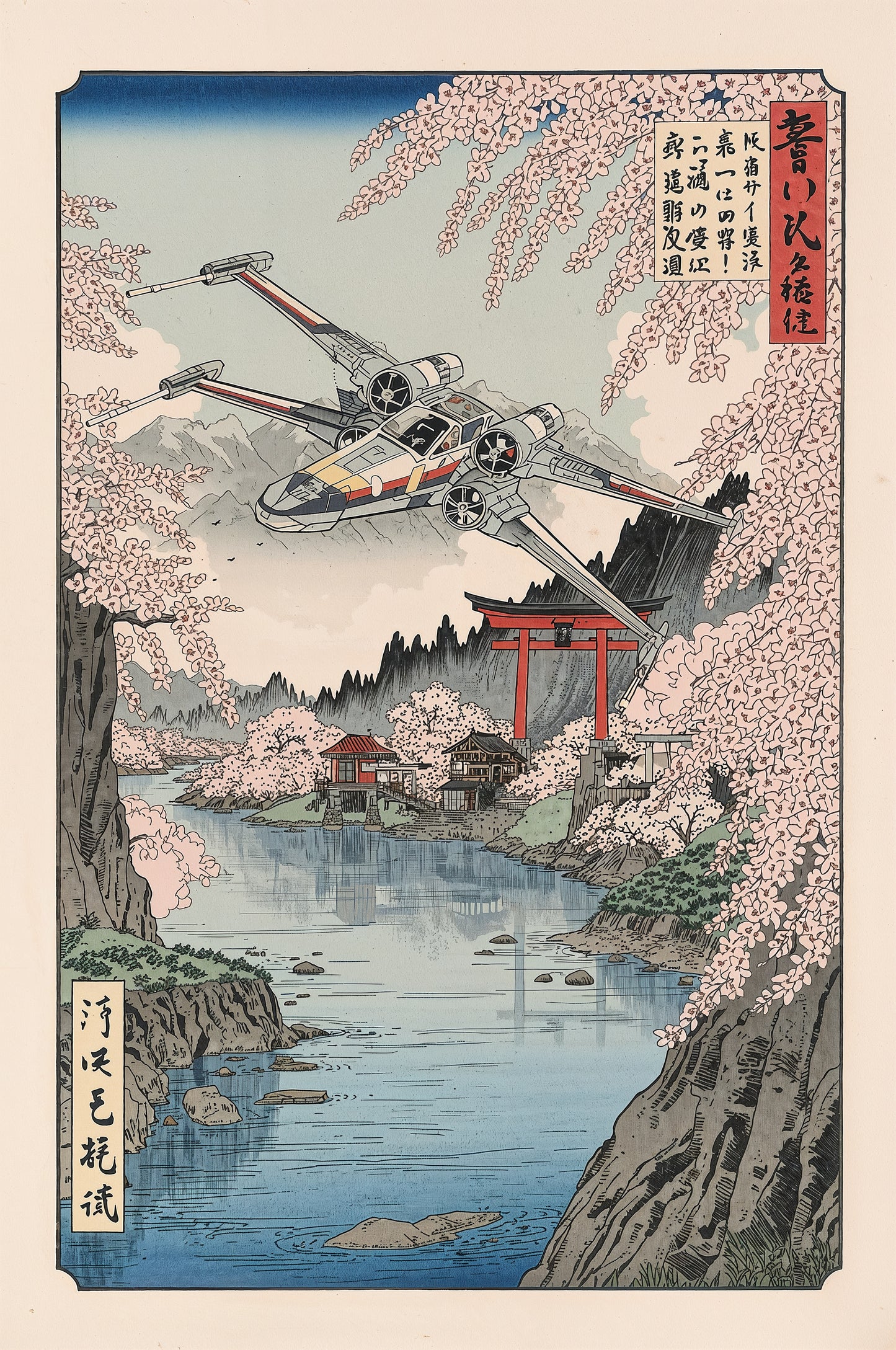 Sato Hageshi – X-Wing Over the Blossom Valley – Signed and Numbered 3/10