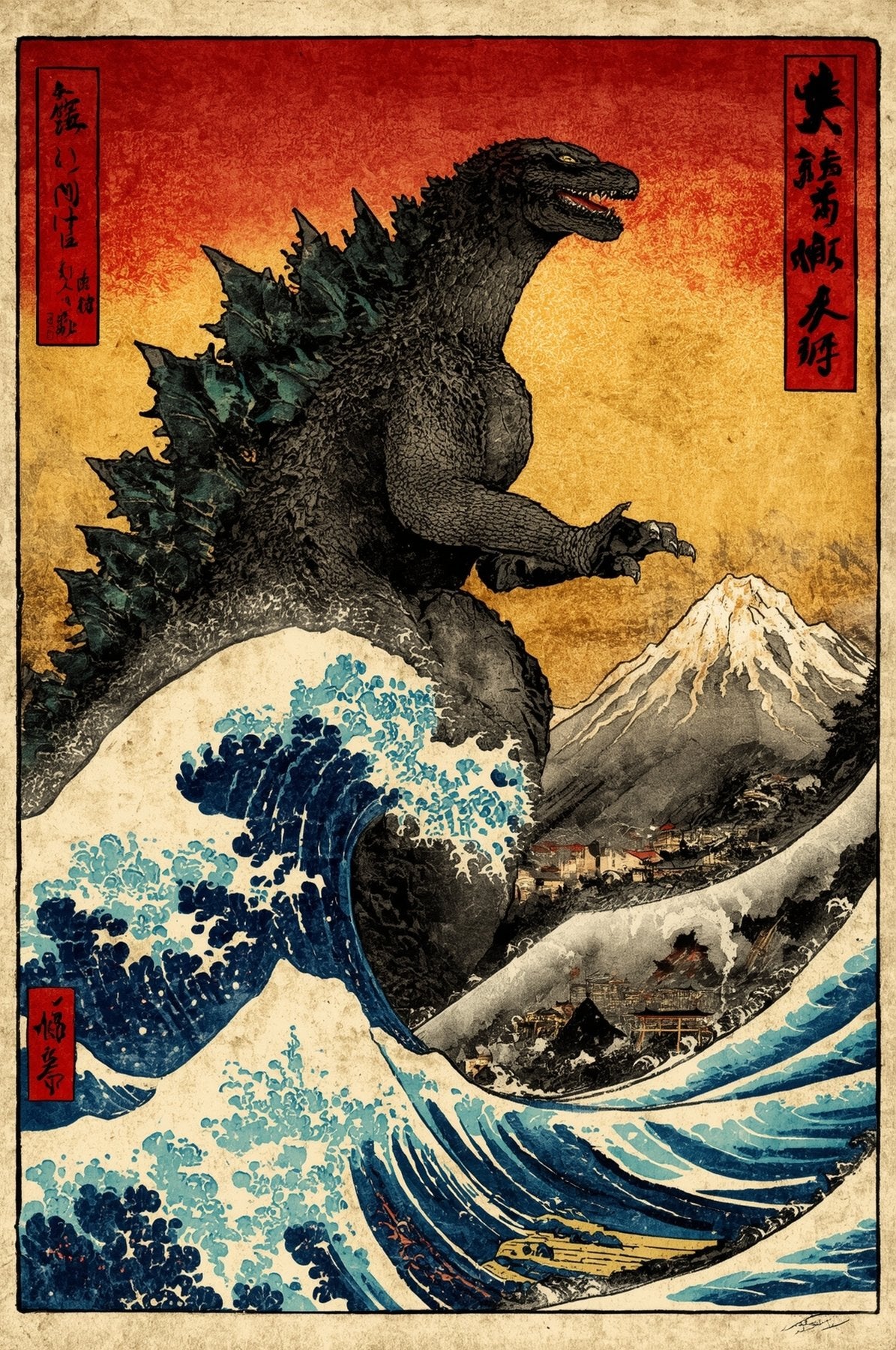 Sato Hageshi – Kaiju of Kanagawa – Pop Art – Signed and Numbered 2/10